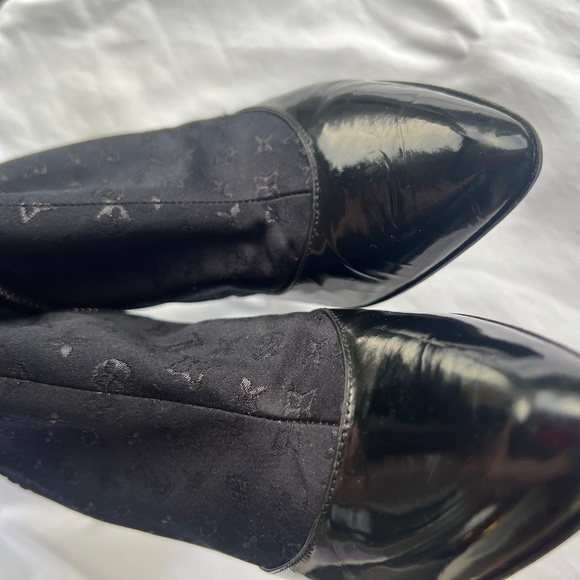 Louis Vuitton ankle boots, black pattern, silk fabric size 8 - Picture 2 of 12